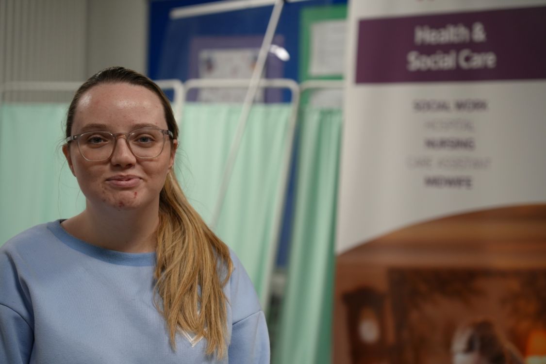 SERC Student Taylor Thomson in the college's clinical training room